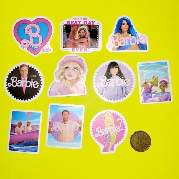 3/$20 Brand New 10x Waterproof Barbie Movie Stickers - Picture 1 of 1